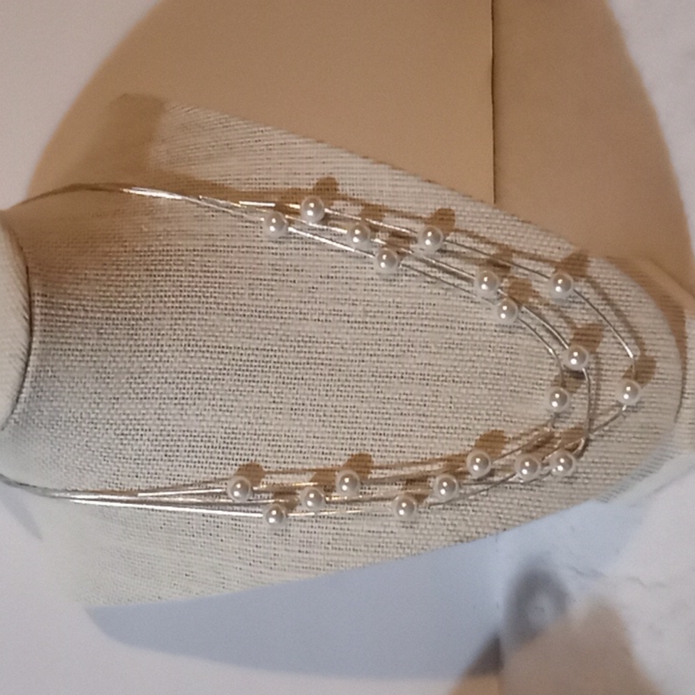 Faux peral 3 strand necklace